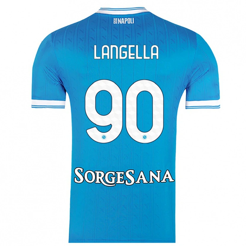 Danxen Hombre Camiseta Gabriella Langella #90 Azul Cielo Blanco 1ª Equipación 2025/26 La Camisa México