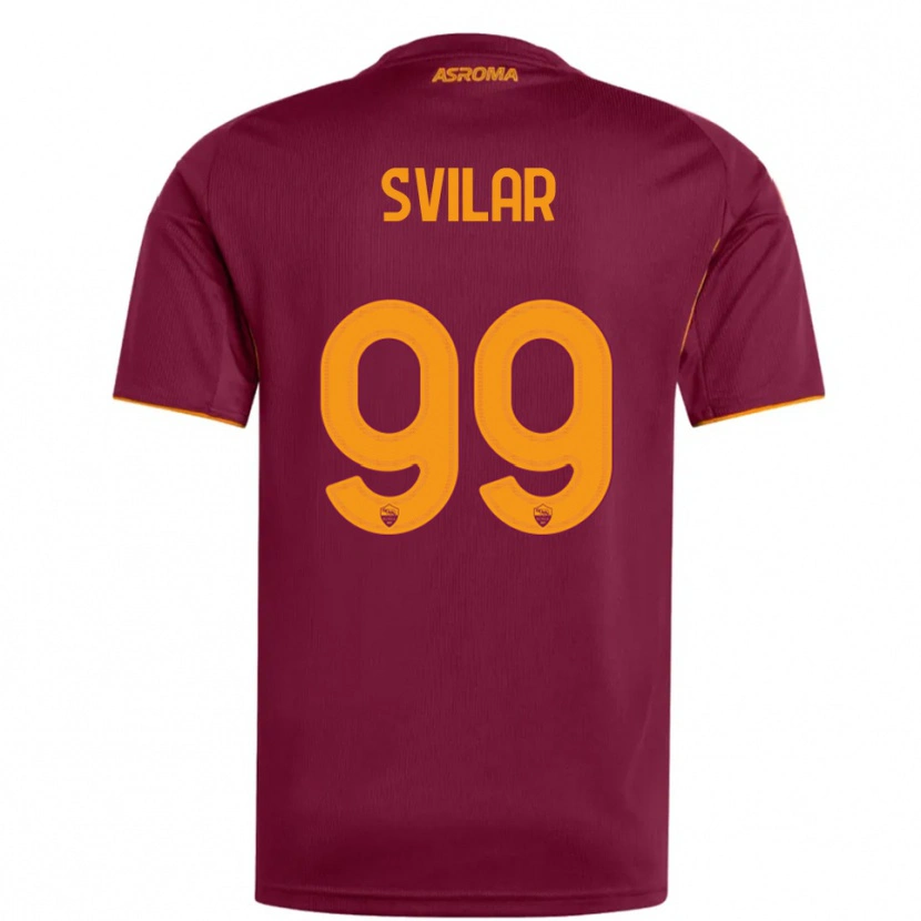 Danxen Hombre Camiseta Mile Svilar #99 Borgoña Naranja 1ª Equipación 2025/26 La Camisa México