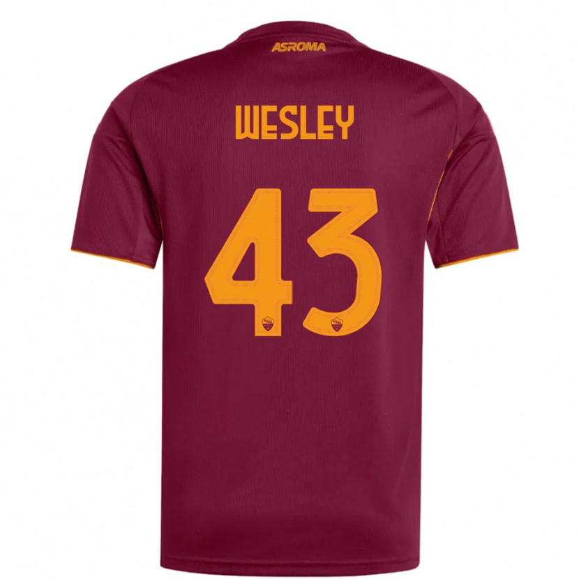 Danxen Hombre Camiseta Wesley #43 Borgoña Naranja 1ª Equipación 2025/26 La Camisa México