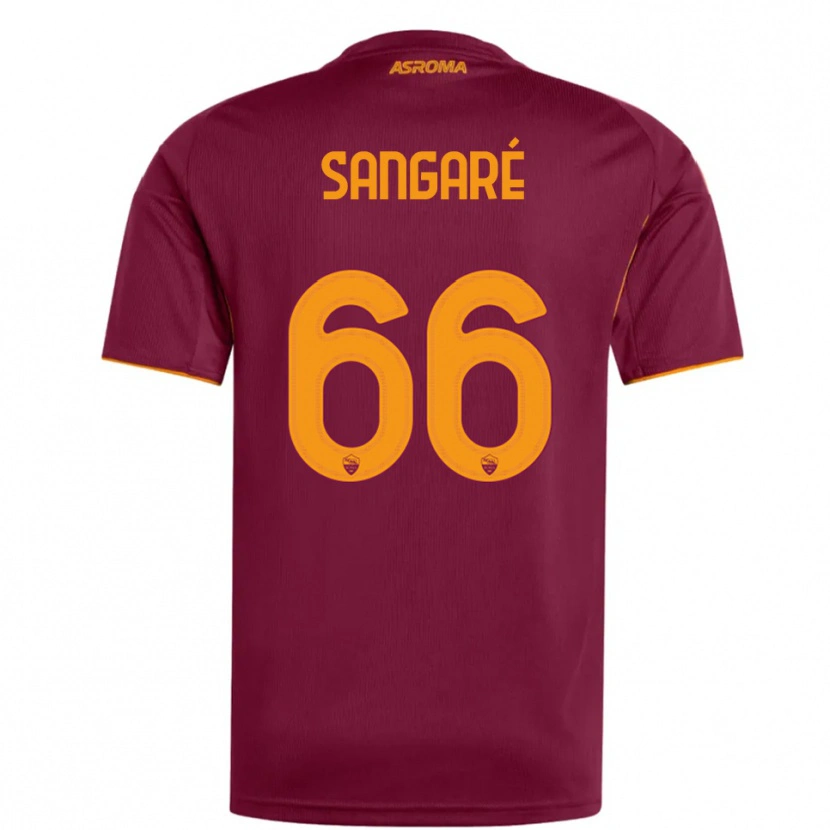 Danxen Hombre Camiseta Buba Sangaré #66 Borgoña Naranja 1ª Equipación 2025/26 La Camisa México
