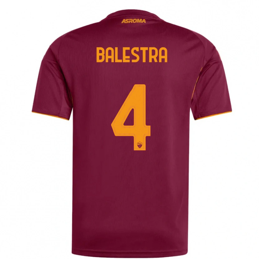 Danxen Hombre Camiseta Christian Balestra #4 Borgoña Naranja 1ª Equipación 2025/26 La Camisa México