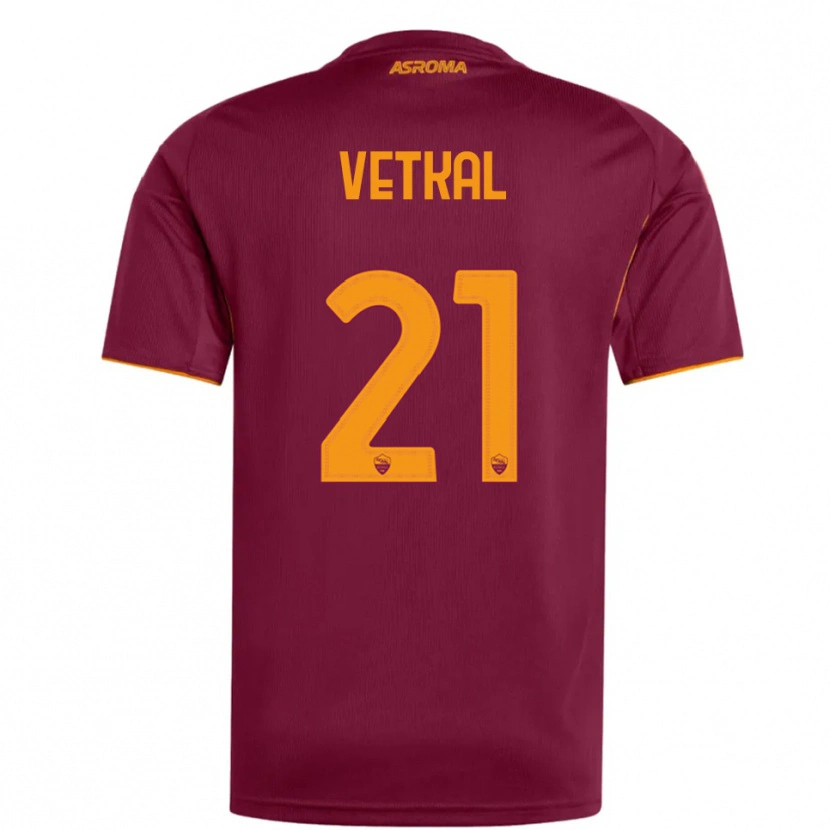 Danxen Hombre Camiseta Martin Vetkal #21 Borgoña Naranja 1ª Equipación 2025/26 La Camisa México