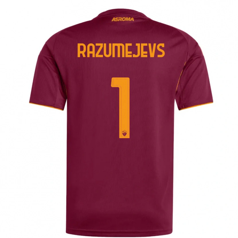 Danxen Hombre Camiseta Vladislavs Razumejevs #1 Borgoña Naranja 1ª Equipación 2025/26 La Camisa México