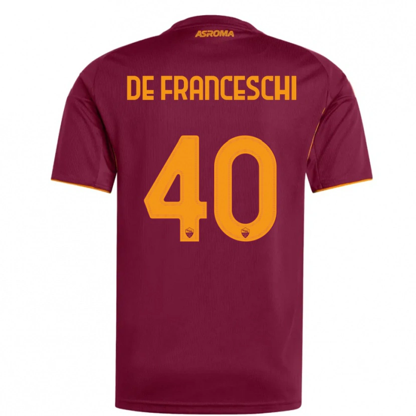 Danxen Hombre Camiseta Leonardo De Franceschi #40 Borgoña Naranja 1ª Equipación 2025/26 La Camisa México