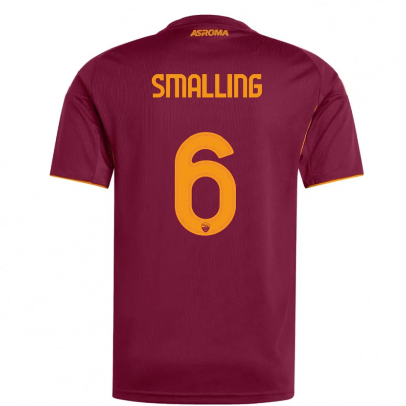 Danxen Hombre Camiseta Chris Smalling #6 Borgoña Naranja 1ª Equipación 2025/26 La Camisa México