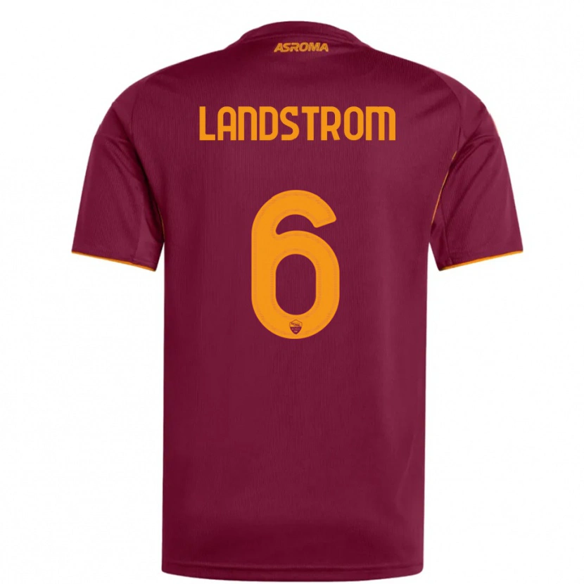 Danxen Hombre Camiseta Elin Landstrom #6 Borgoña Naranja 1ª Equipación 2025/26 La Camisa México