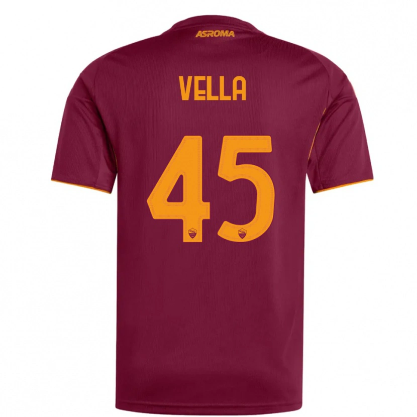 Danxen Hombre Camiseta Tancredi Vella #45 Borgoña Naranja 1ª Equipación 2025/26 La Camisa México