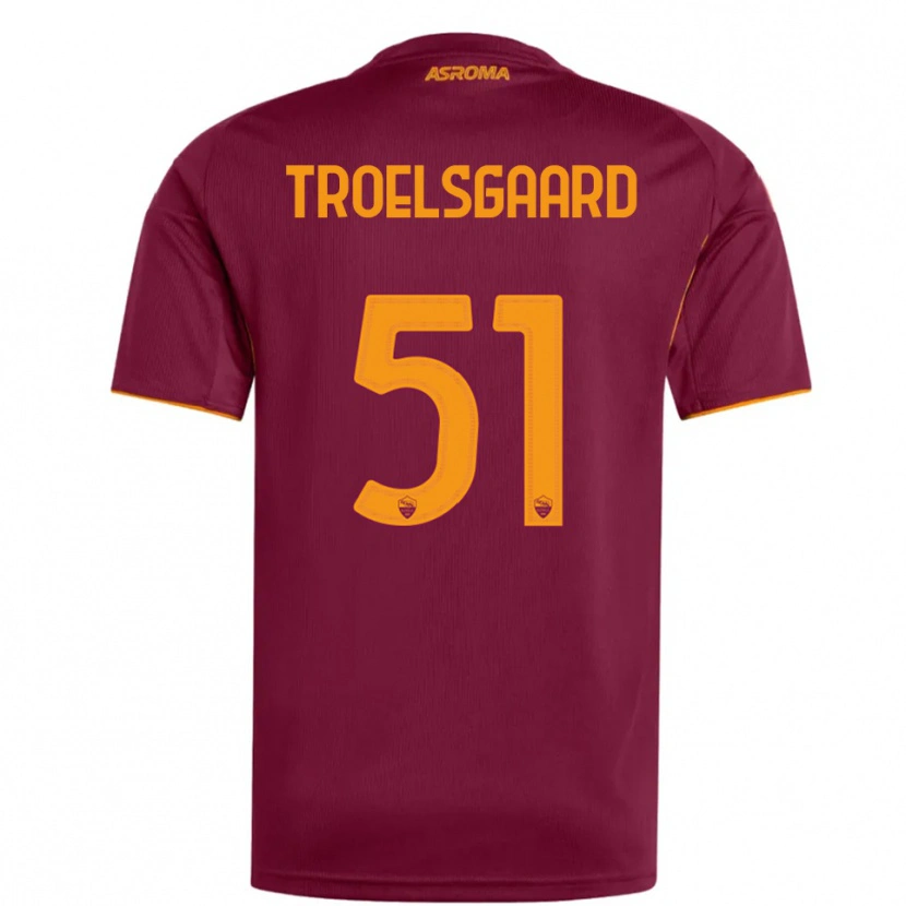 Danxen Hombre Camiseta Sanne Troelsgaard Nielsen #51 Borgoña Naranja 1ª Equipación 2025/26 La Camisa México