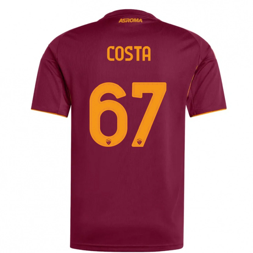 Danxen Hombre Camiseta João Costa #67 Borgoña Naranja 1ª Equipación 2025/26 La Camisa México