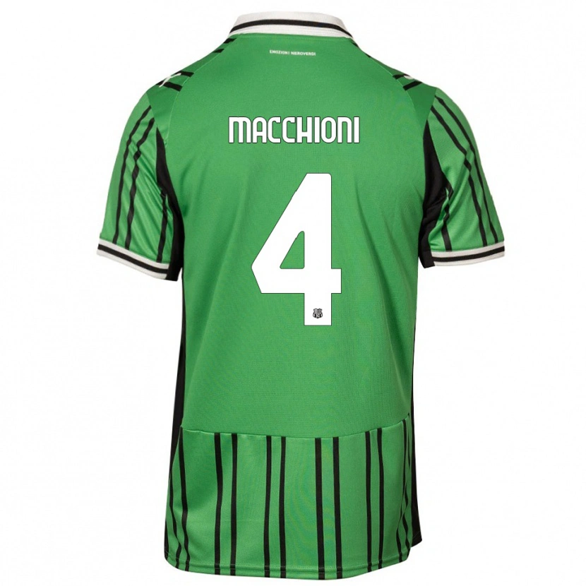 Danxen Hombre Camiseta Tommaso Macchioni #4 Verde Negro 1ª Equipación 2025/26 La Camisa México