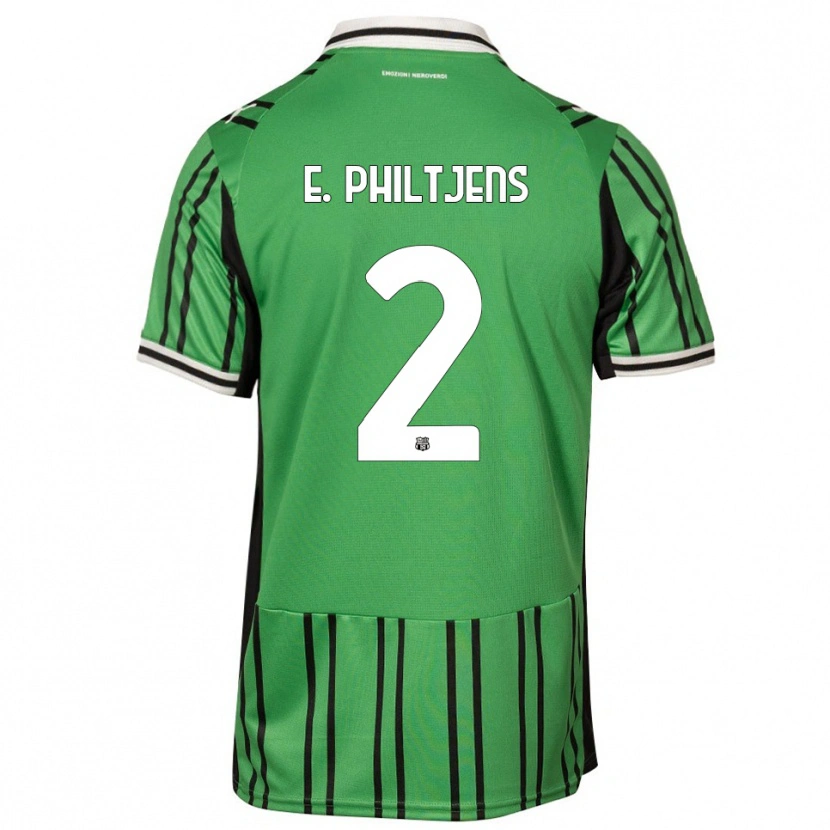 Danxen Hombre Camiseta Davina Brigitte E. Philtjens #2 Verde Negro 1ª Equipación 2025/26 La Camisa México