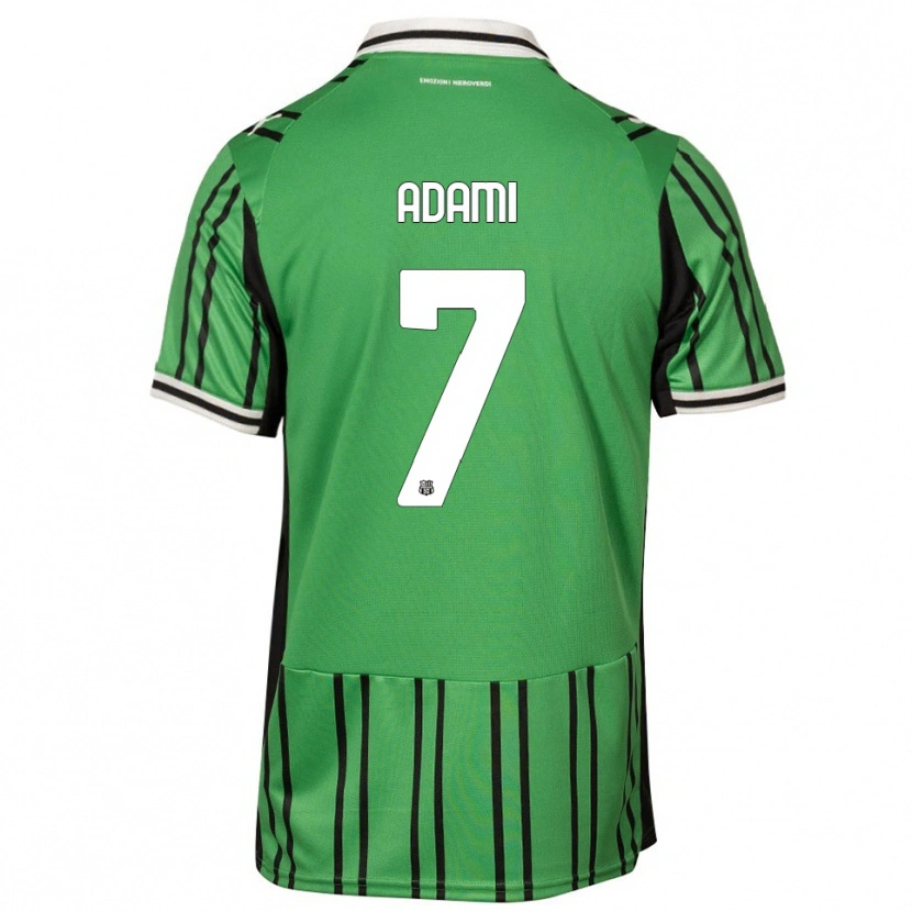 Danxen Hombre Camiseta Greta Adami #7 Verde Negro 1ª Equipación 2025/26 La Camisa México