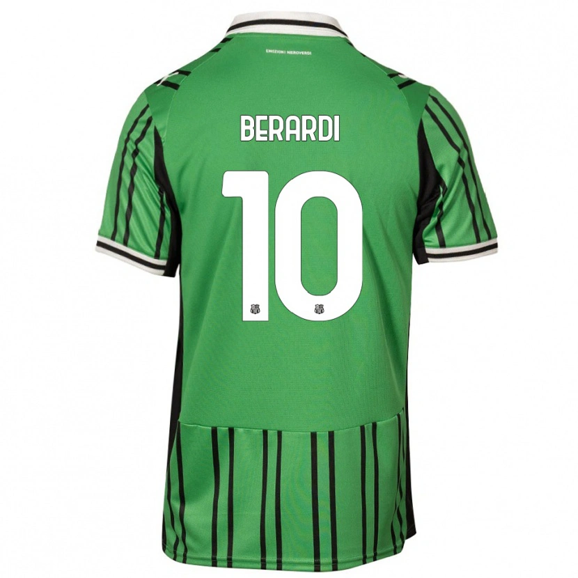 Danxen Hombre Camiseta Domenico Berardi #10 Verde Negro 1ª Equipación 2025/26 La Camisa México