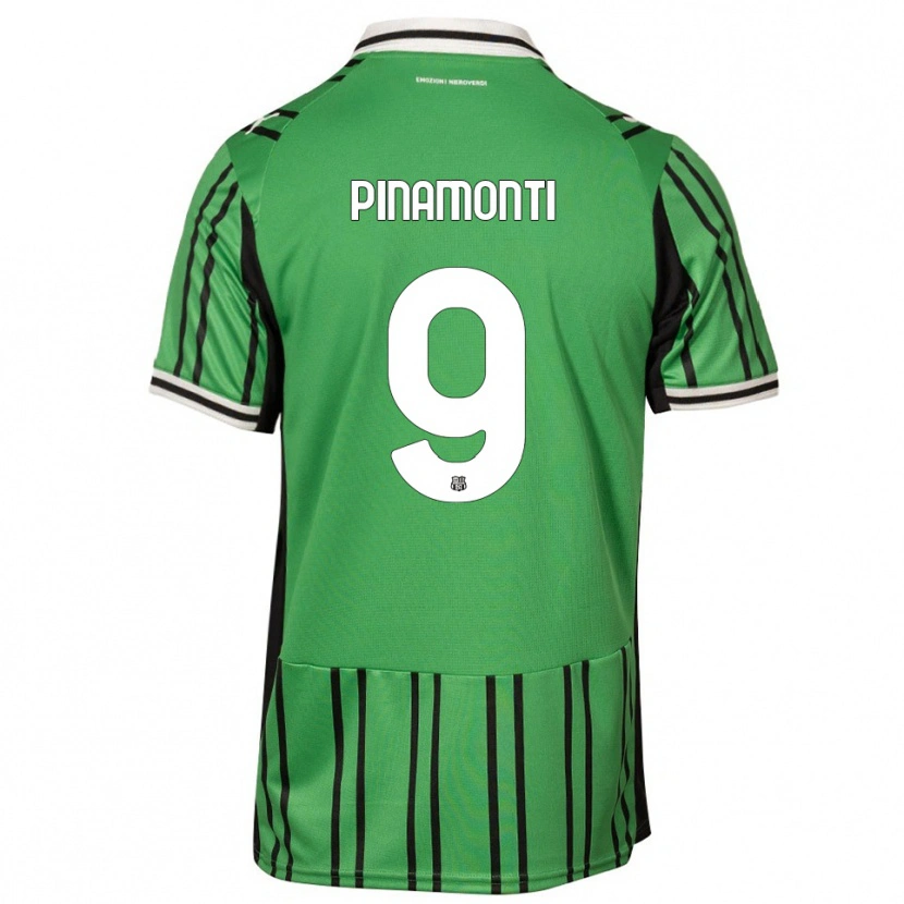 Danxen Hombre Camiseta Andrea Pinamonti #9 Verde Negro 1ª Equipación 2025/26 La Camisa México
