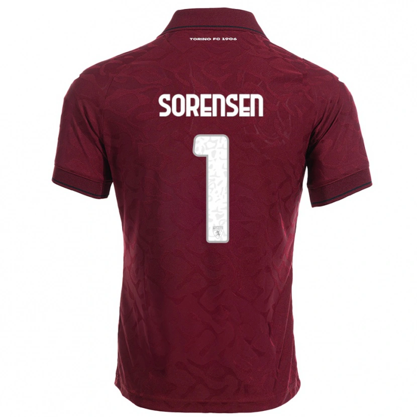Danxen Hombre Camiseta Ben Sørensen #1 Borgoña Blanco 1ª Equipación 2025/26 La Camisa México