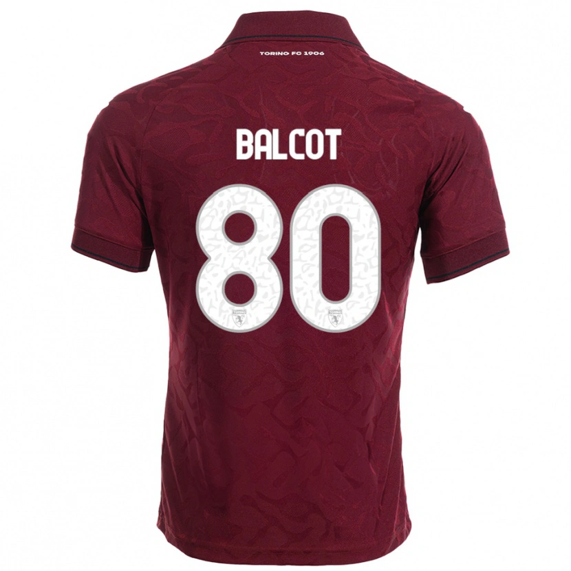 Danxen Hombre Camiseta Côme Bianay Balcot #80 Borgoña Blanco 1ª Equipación 2025/26 La Camisa México