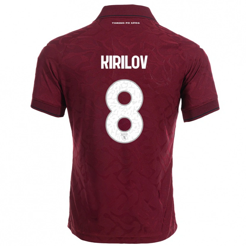 Danxen Hombre Camiseta Martin Kirilov #8 Borgoña Blanco 1ª Equipación 2025/26 La Camisa México