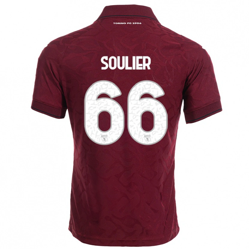 Danxen Hombre Camiseta Evan Soulier #66 Borgoña Blanco 1ª Equipación 2025/26 La Camisa México
