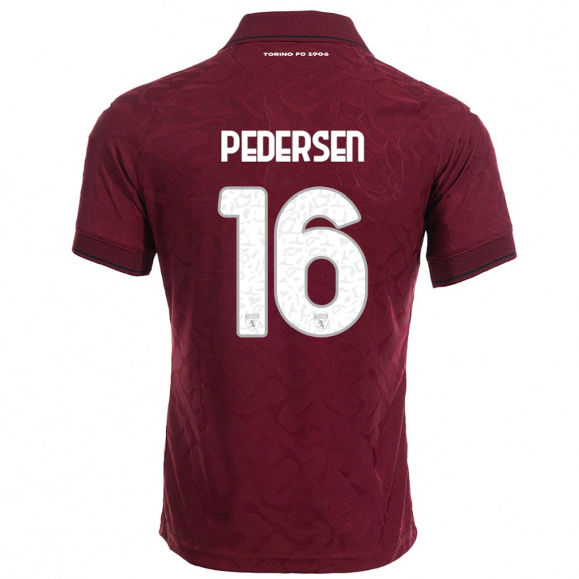 Danxen Hombre Camiseta Marcus Pedersen #16 Borgoña Blanco 1ª Equipación 2025/26 La Camisa México