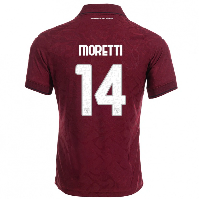 Danxen Hombre Camiseta Matias Moretti #14 Borgoña Blanco 1ª Equipación 2025/26 La Camisa México