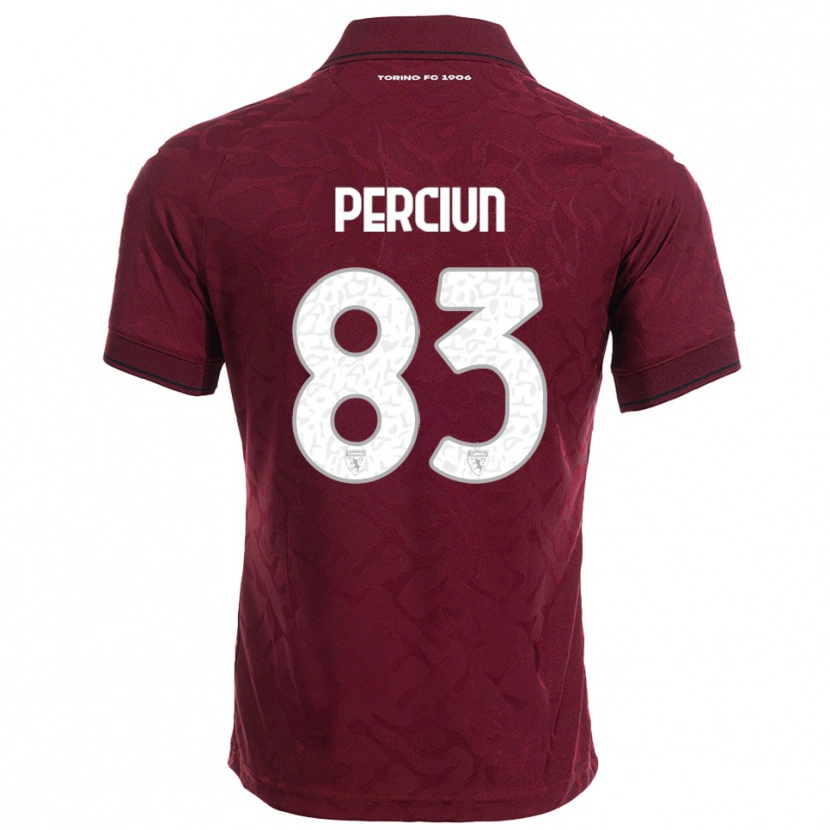 Danxen Hombre Camiseta Sergiu Perciun #83 Borgoña Blanco 1ª Equipación 2025/26 La Camisa México