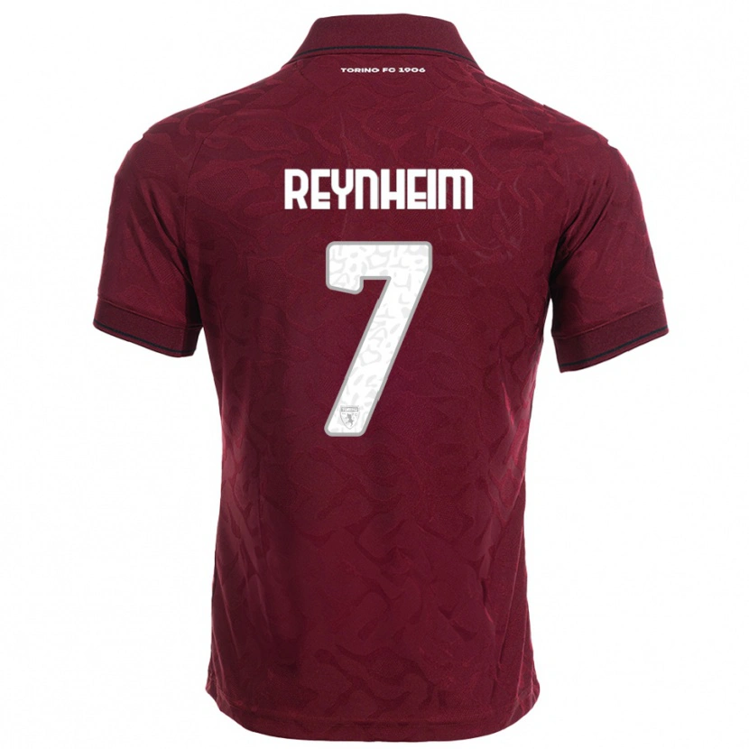 Danxen Hombre Camiseta Dávid Reynheim #7 Borgoña Blanco 1ª Equipación 2025/26 La Camisa México