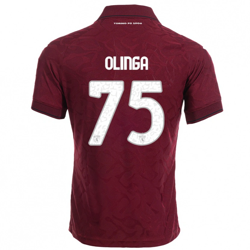 Danxen Hombre Camiseta Kenny Liema Olinga #75 Borgoña Blanco 1ª Equipación 2025/26 La Camisa México