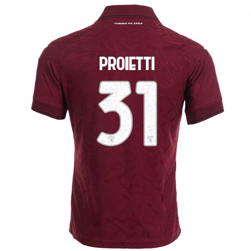 Danxen Hombre Camiseta Riccardo Proietti #31 Borgoña Blanco 1ª Equipación 2025/26 La Camisa México