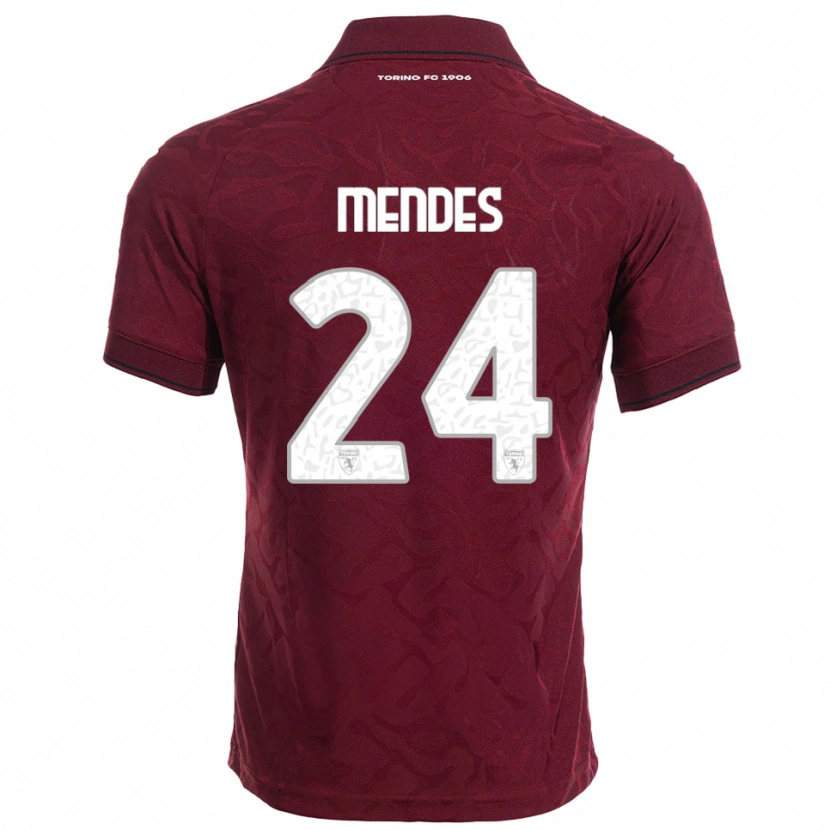 Danxen Hombre Camiseta Rodrigo Mendes #24 Borgoña Blanco 1ª Equipación 2025/26 La Camisa México