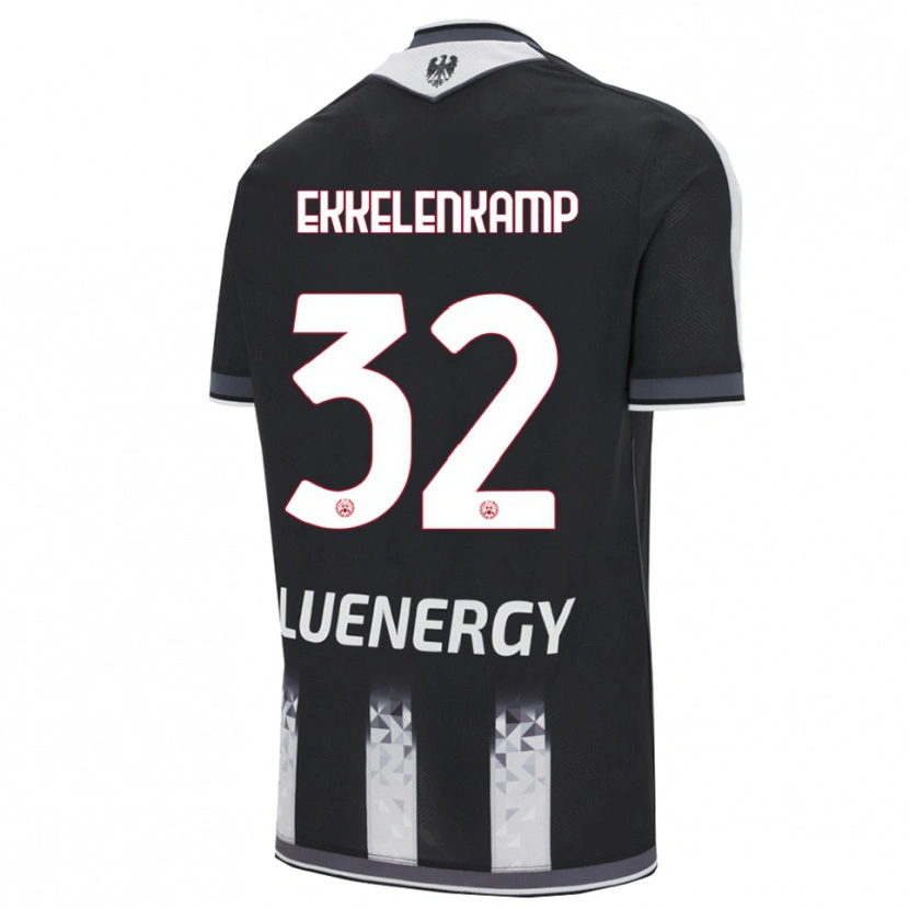 Danxen Hombre Camiseta Jurgen Ekkelenkamp #32 Negro Blanco 1ª Equipación 2025/26 La Camisa México