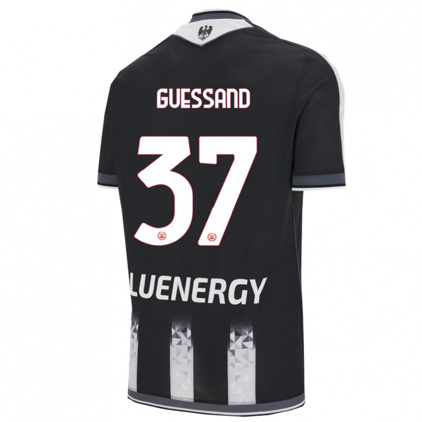 Danxen Hombre Camiseta Axel Guessand #37 Negro Blanco 1ª Equipación 2025/26 La Camisa México