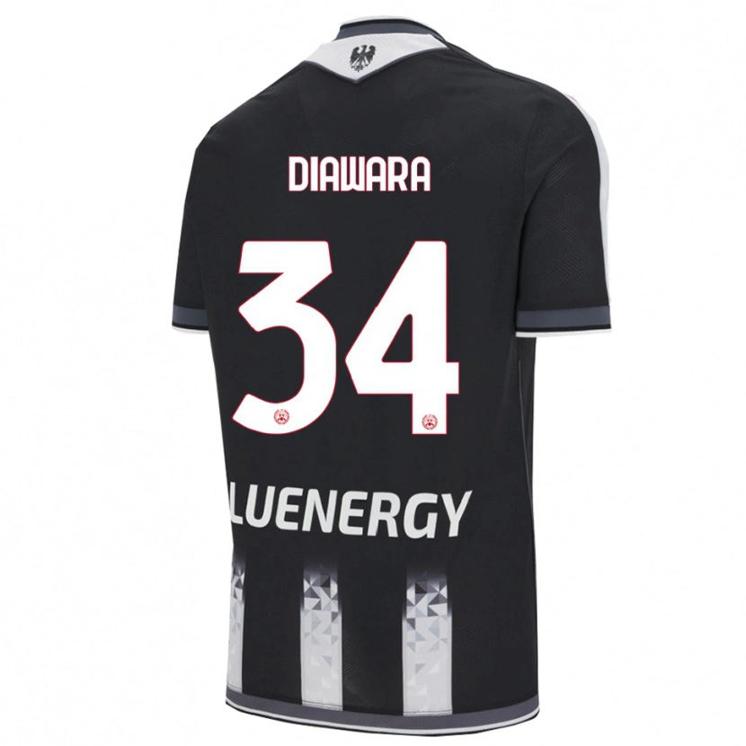Danxen Hombre Camiseta Sekou Diawara #34 Negro Blanco 1ª Equipación 2025/26 La Camisa México