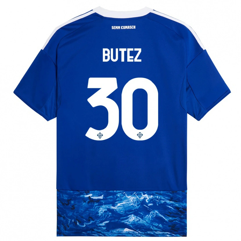 Danxen Hombre Camiseta Jean Butez #30 Azul Blanco 1ª Equipación 2025/26 La Camisa México
