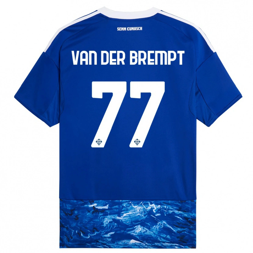 Danxen Hombre Camiseta Ignace Van Der Brempt #77 Azul Blanco 1ª Equipación 2025/26 La Camisa México