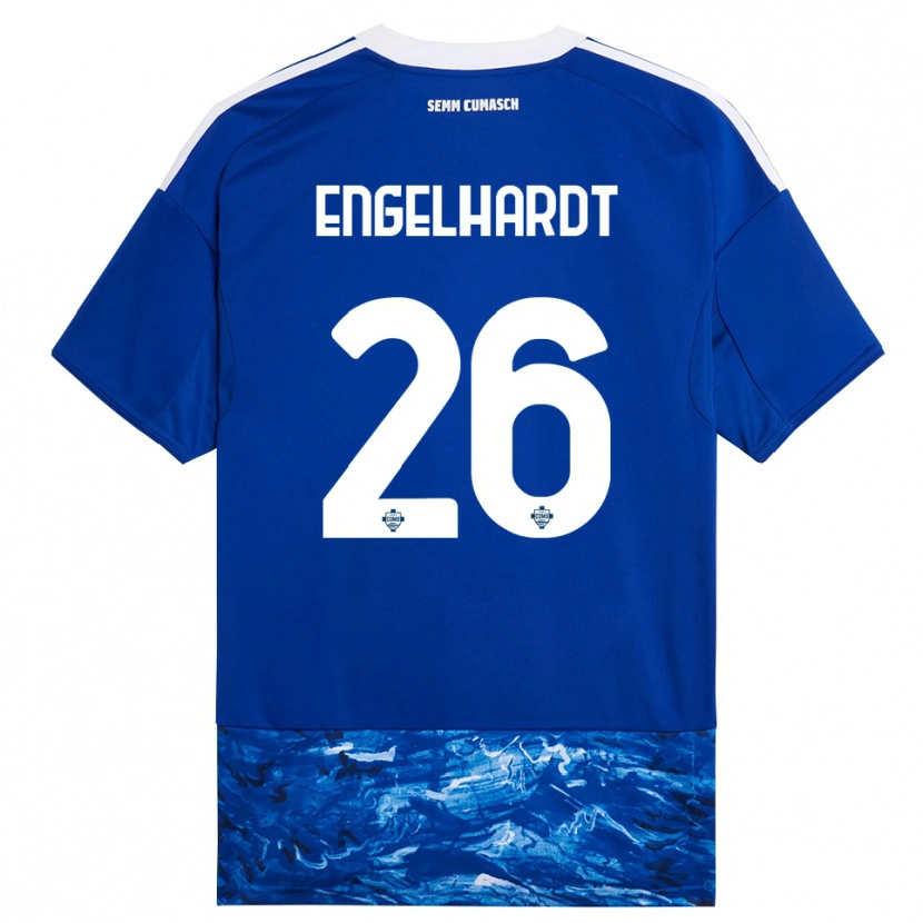 Danxen Hombre Camiseta Yannik Engelhardt #26 Azul Blanco 1ª Equipación 2025/26 La Camisa México