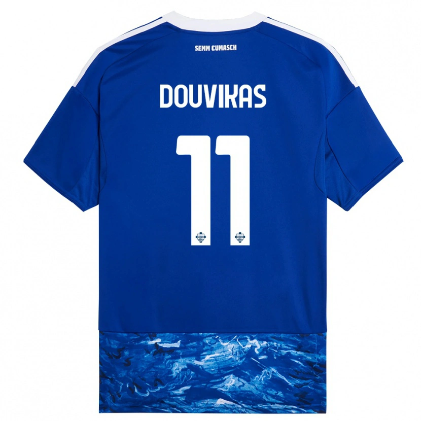Danxen Hombre Camiseta Anastasios Douvikas #11 Azul Blanco 1ª Equipación 2025/26 La Camisa México