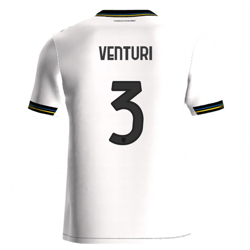 Danxen Hombre Camiseta Edoardo Venturi #3 Blanco Negro 1ª Equipación 2025/26 La Camisa México