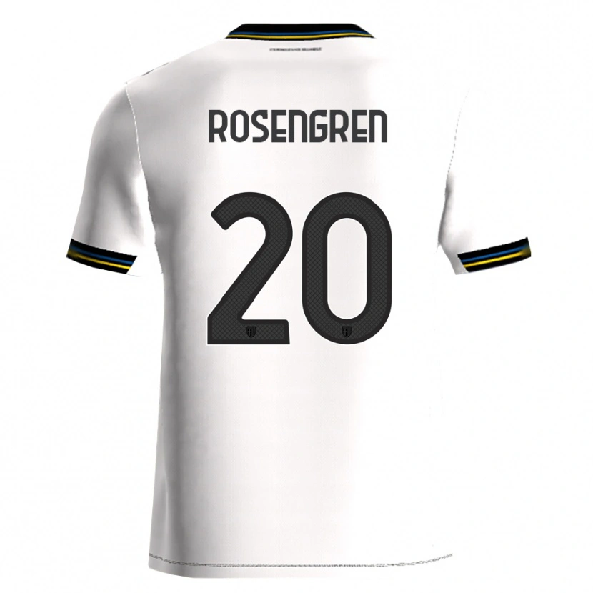 Danxen Hombre Camiseta Lukas Rosengren #20 Blanco Negro 1ª Equipación 2025/26 La Camisa México