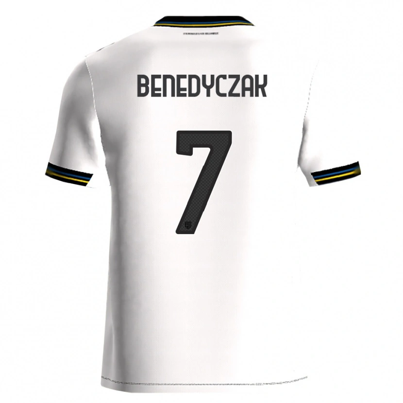 Danxen Hombre Camiseta Adrian Benedyczak #7 Blanco Negro 1ª Equipación 2025/26 La Camisa México