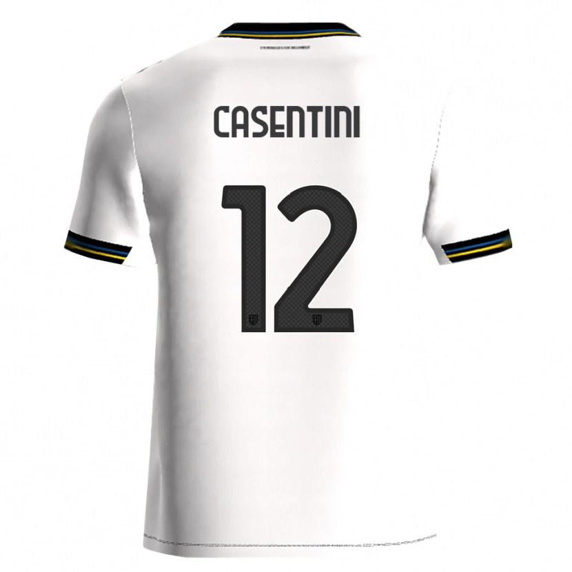 Danxen Hombre Camiseta Gabriele Casentini #12 Blanco Negro 1ª Equipación 2025/26 La Camisa México
