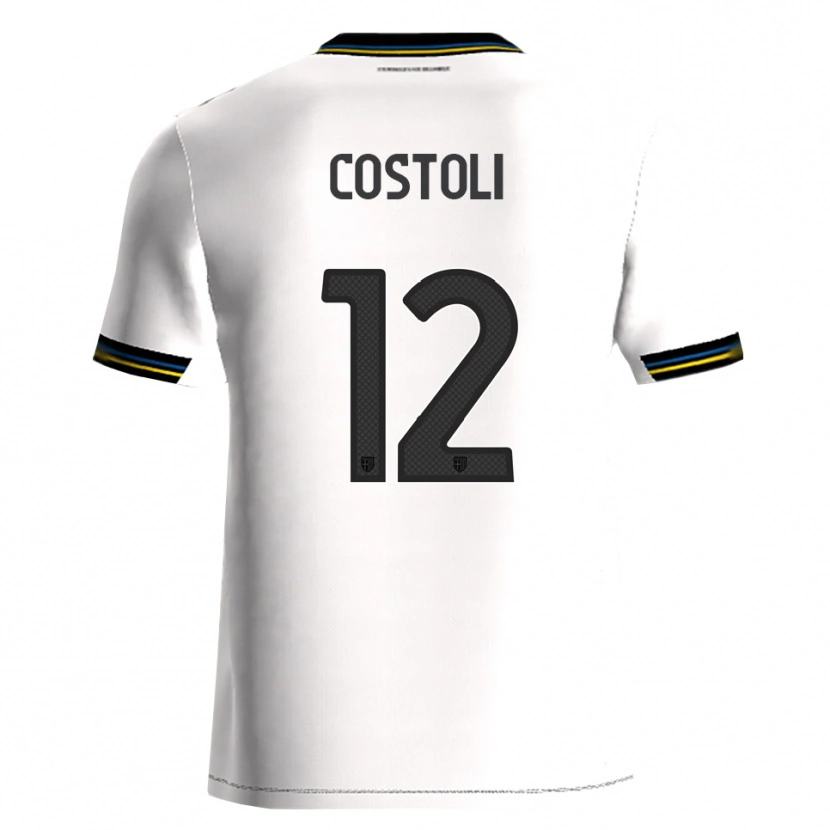 Danxen Hombre Camiseta Luca Costoli #12 Blanco Negro 1ª Equipación 2025/26 La Camisa México