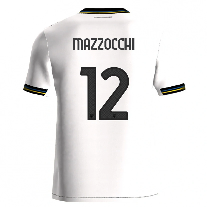 Danxen Hombre Camiseta Alessandro Mazzocchi #12 Blanco Negro 1ª Equipación 2025/26 La Camisa México