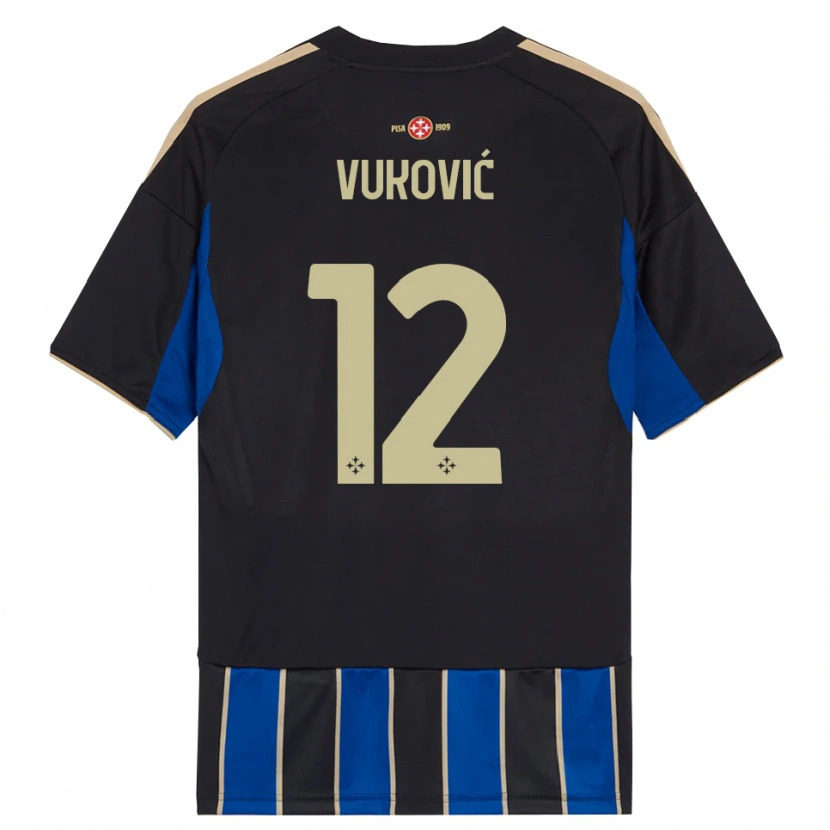 Danxen Hombre Camiseta Ante Vukovic #12 Negro Azul 1ª Equipación 2025/26 La Camisa México