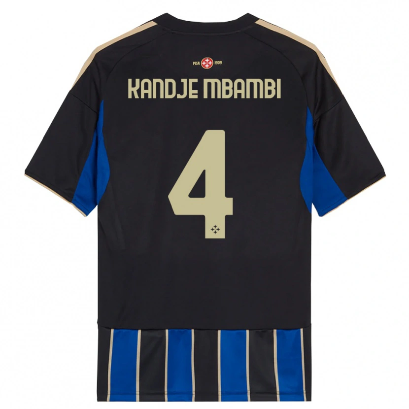 Danxen Hombre Camiseta Jeremy Kandje Mbambi #4 Negro Azul 1ª Equipación 2025/26 La Camisa México