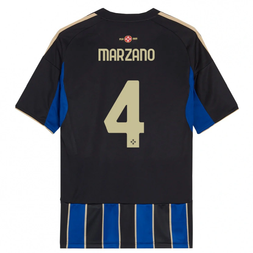 Danxen Hombre Camiseta Michelangelo Marzano #4 Negro Azul 1ª Equipación 2025/26 La Camisa México