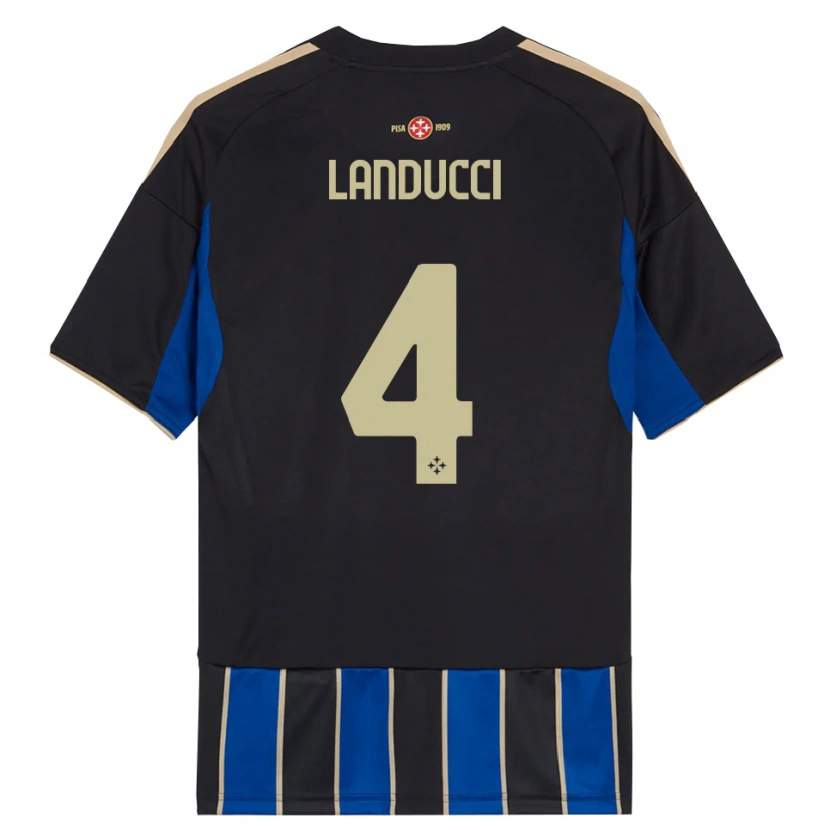 Danxen Hombre Camiseta Umberto Landucci #4 Negro Azul 1ª Equipación 2025/26 La Camisa México