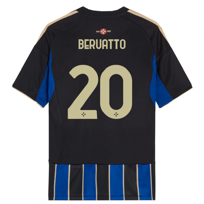 Danxen Hombre Camiseta Pietro Beruatto #20 Negro Azul 1ª Equipación 2025/26 La Camisa México