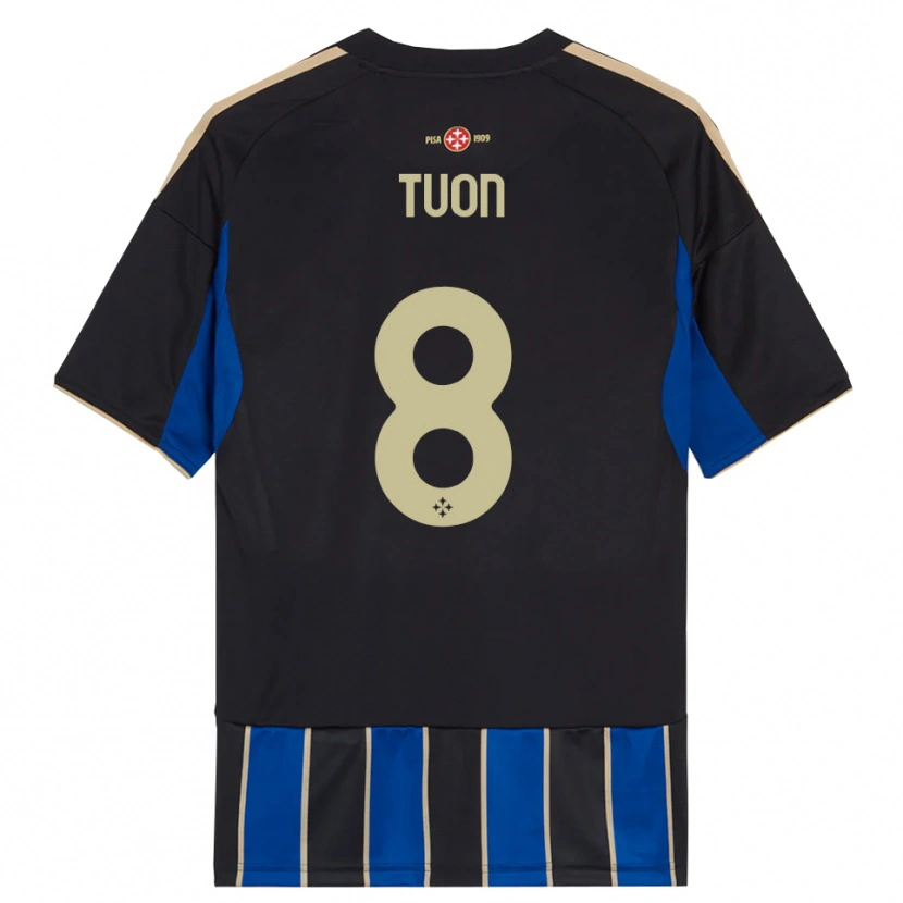 Danxen Hombre Camiseta Nicola Tuon #8 Negro Azul 1ª Equipación 2025/26 La Camisa México