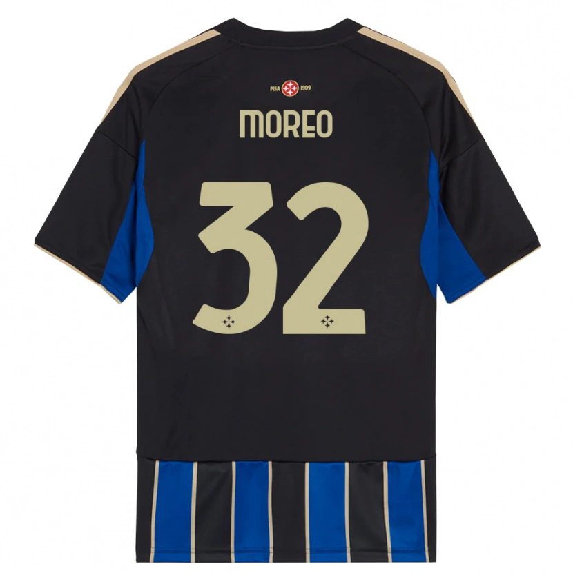 Danxen Hombre Camiseta Stefano Moreo #32 Negro Azul 1ª Equipación 2025/26 La Camisa México