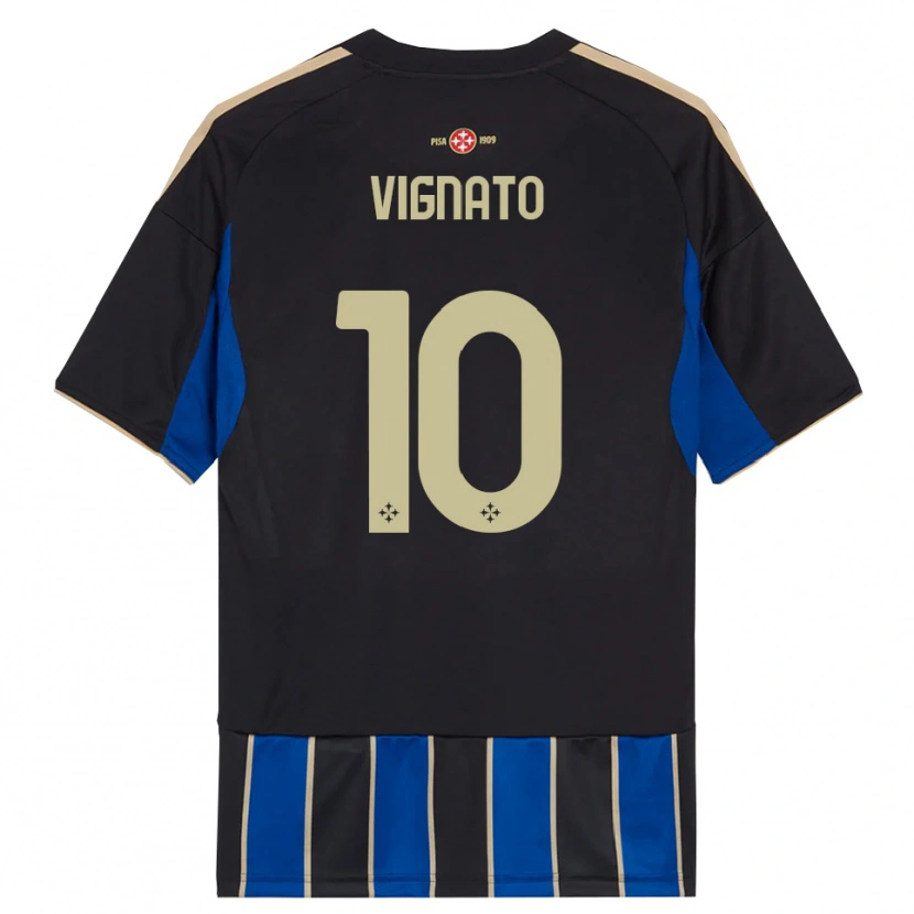Danxen Hombre Camiseta Emanuel Vignato #10 Negro Azul 1ª Equipación 2025/26 La Camisa México